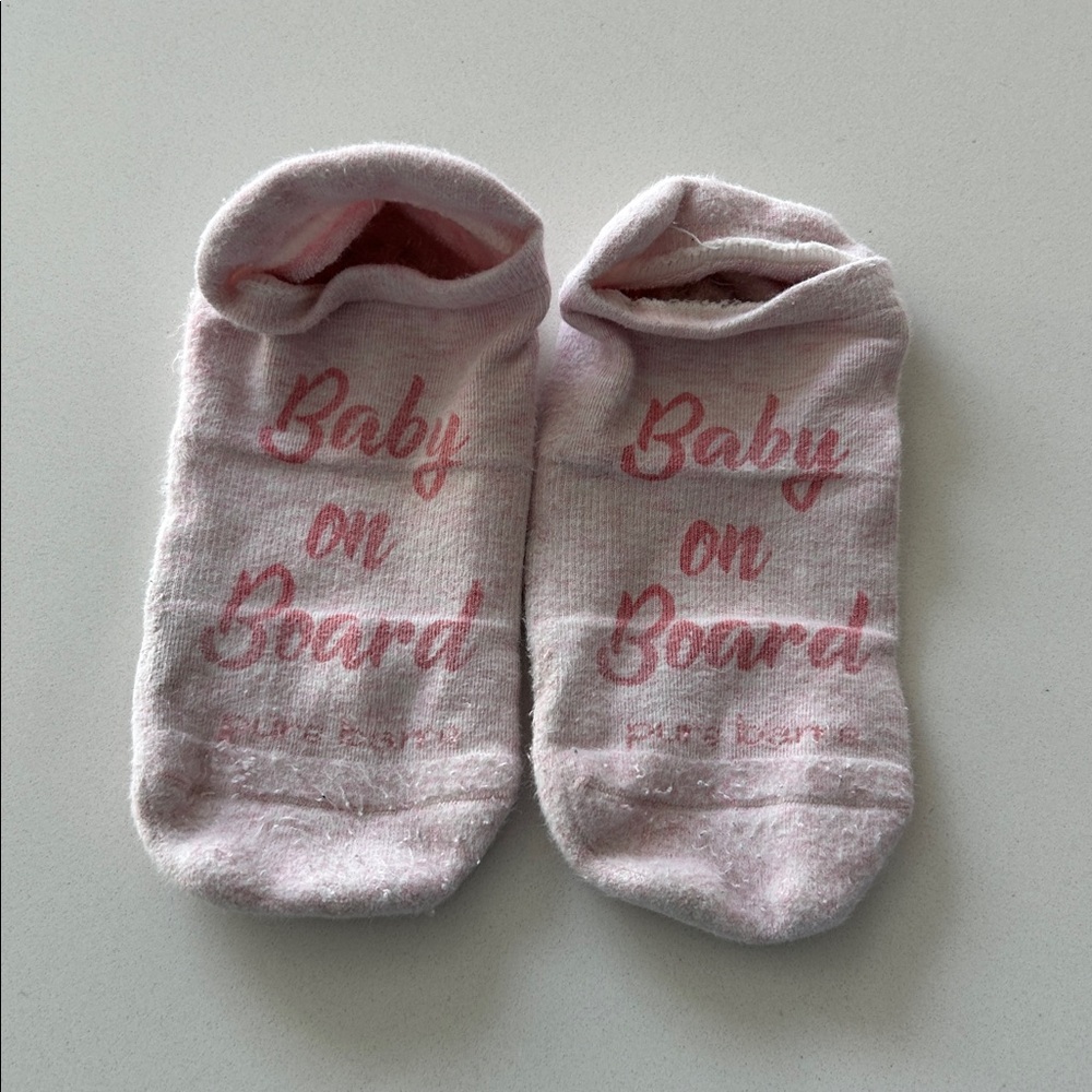 Pink Baby on Board Socks pure barre